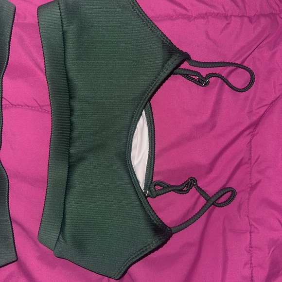 Green Ribbed Bikini Set - Picture 3 of 5